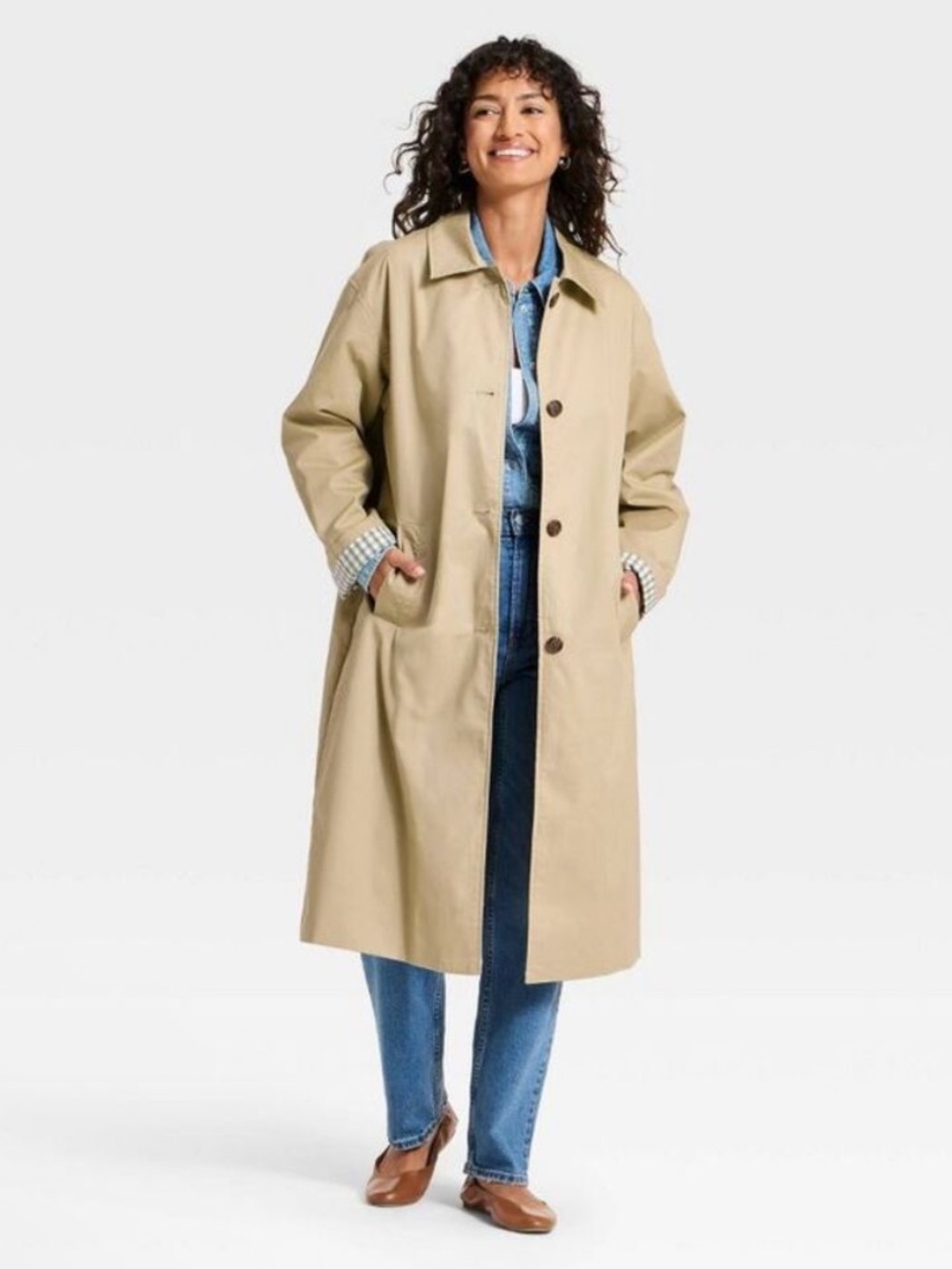 Universal Thread Long Tan Trench Coat
